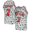 Resistente Toni Kukoc Chicago Bulls 1997/98 Hardwood Classics Doodle Swingman Jersey White
