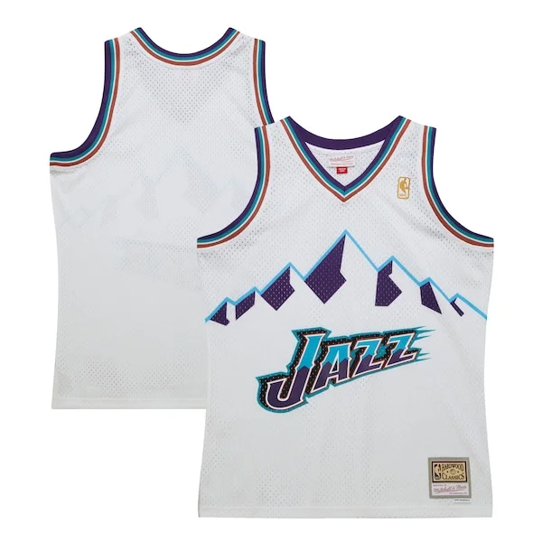 Pratico Incantevole Attraente Utah Jazz 1996 97 Hardwood Classics Swingman Jersey White