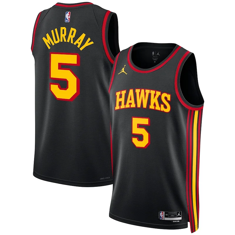 Pratico Magnifico Meraviglioso Dejounte Murray Atlanta Hawks Jordan Brand Unisex Swingman Jersey Statement Edition Black