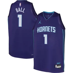 Versatile LaMelo Ball Charlotte Hornets Jordan Brand Youth Swingman Jersey Statement Edition Purple