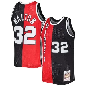 Elegante Carino Bill Walton Portland Trail Blazers Hardwood Classics 1976/77 Split Swingman Jersey Red/Black