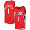Moderno Accattivante Classico Zion Williamson New Orleans Pelicans Jordan Brand Swingman Player Jersey Statement Edition Red