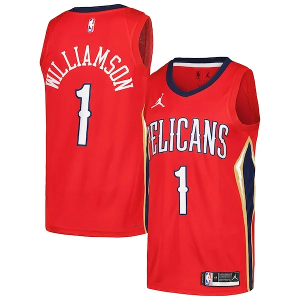 Moderno Accattivante Classico Zion Williamson New Orleans Pelicans Jordan Brand Swingman Player Jersey Statement Edition Red