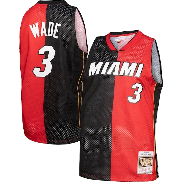 Duraturo Dwyane Wade Miami Heat Hardwood Classics 2005/06 Split Swingman Jersey Black/Red