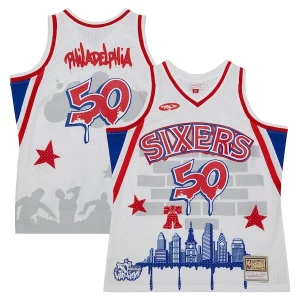 Splendido Meraviglioso Raffinato Philadelphia 76ers x Tats Cru Hardwood Classics Fashion Jersey White