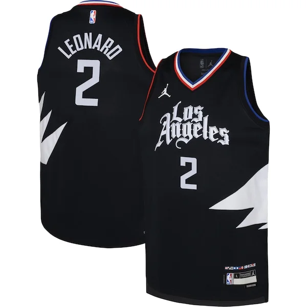 Raffinato Kawhi Leonard LA Clippers Jordan Brand Youth Swingman Jersey Statement Edition Black