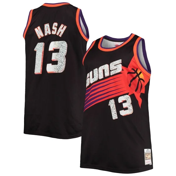 Incantevole Attraente Fantastico Steve Nash Phoenix Suns Big & Tall 1996/97 NBA 75th Anniversary Diamond Swingman Jersey Black