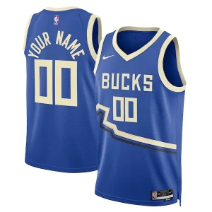 Fascinante Milwaukee Bucks Nike Unisex 2024/25 Custom Swingman Jersey City Edition Royal