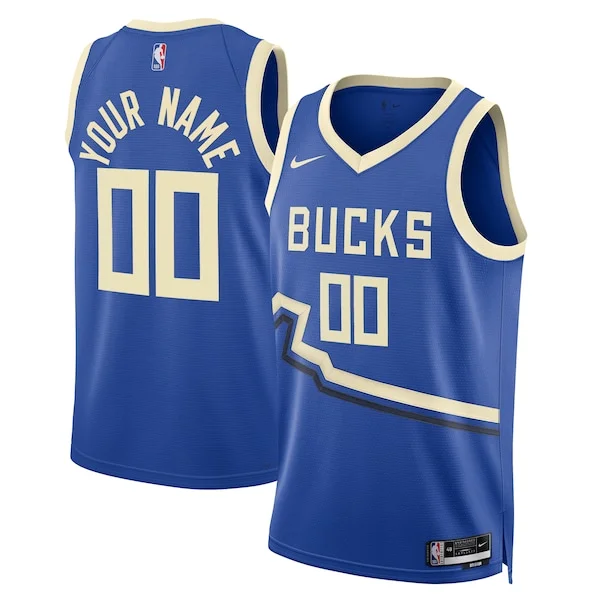 Fascinante Milwaukee Bucks Nike Unisex 2024/25 Custom Swingman Jersey City Edition Royal