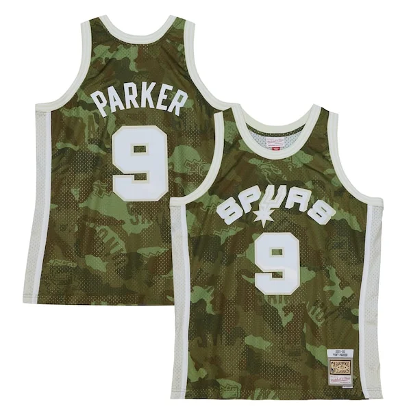 Prestigioso Tony Parker San Antonio Spurs Hardwood Classics 2000/01 Ghost Green Swingman Jersey Camo