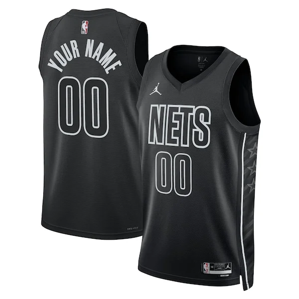 Raffinato Gorgeous Brooklyn Nets Jordan Brand Unisex 2022/23 Swingman Custom Jersey Statement Edition Black