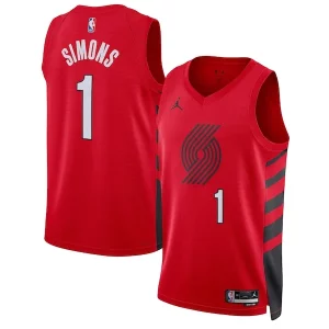 Trendy Elegante Raffinato Anfernee Simons Portland Trail Blazers Jordan Brand Unisex Swingman Jersey Statement Edition Red