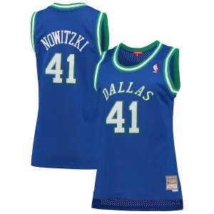 Splendido Fascinante Dirk Nowitzki Dallas Mavericks Women's Hardwood Classics Swingman Jersey Blue