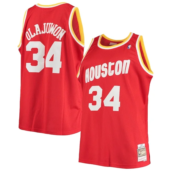 Cool Hakeem Olajuwon Houston Rockets 1993/94 Big & Tall Hardwood Classics Swingman Jersey Red