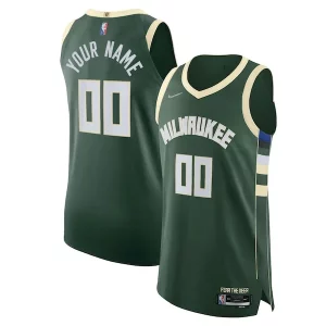 Moderno Milwaukee Bucks Nike 2021/22 Diamond Authentic Custom Jersey Icon Edition Hunter Green
