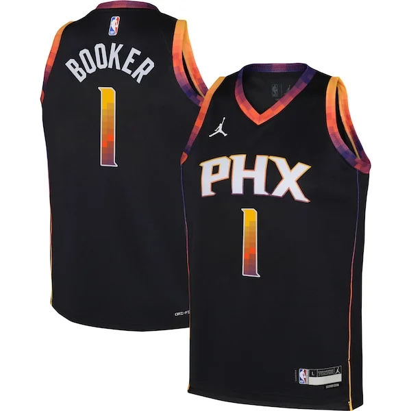 Trendy Magnifico Fantastico Devin Booker Phoenix Suns Jordan Brand Youth Swingman Jersey Statement Edition Black