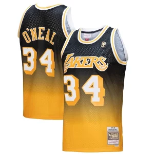Pratico Fascinante Shaquille O'Neal Los Angeles Lakers 1996/97 Hardwood Classics Fadeaway Swingman Player Jersey Gold/Black