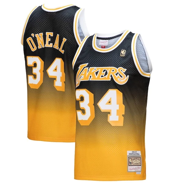 Pratico Fascinante Shaquille O'Neal Los Angeles Lakers 1996/97 Hardwood Classics Fadeaway Swingman Player Jersey Gold/Black