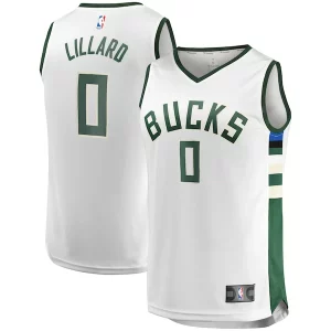 Attraente Bellissimo Damian Lillard Milwaukee Bucks Youth Fast Break Player Jersey Association Edition White