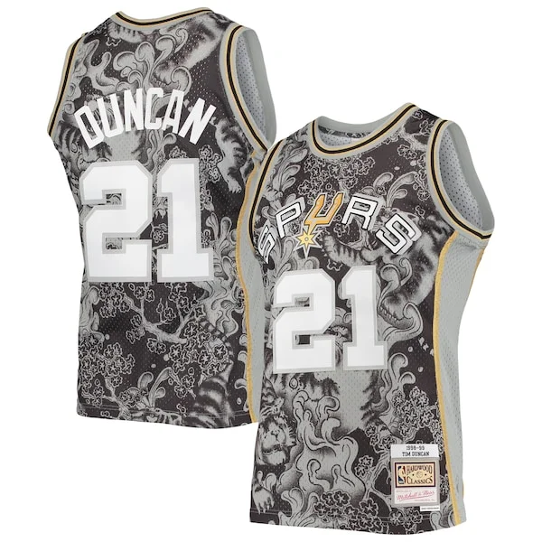 Delizioso Tim Duncan San Antonio Spurs Hardwood Classics 1998/99 Lunar New Year Swingman Jersey Black