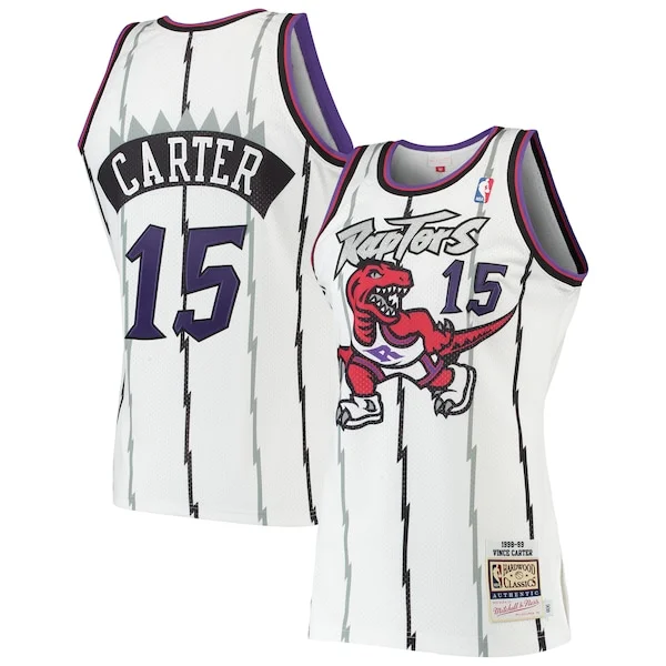 Fantastico Carino Trendy Vince Carter Toronto Raptors 1998/99 Hardwood Classics Authentic Jersey White