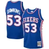 Cool Versatile Lussuoso Darryl Dawkins Philadelphia 76ers 1976/77 Hardwood Classics Swingman Jersey Royal