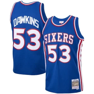 Cool Versatile Lussuoso Darryl Dawkins Philadelphia 76ers 1976/77 Hardwood Classics Swingman Jersey Royal