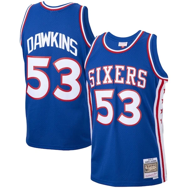 Cool Versatile Lussuoso Darryl Dawkins Philadelphia 76ers 1976/77 Hardwood Classics Swingman Jersey Royal