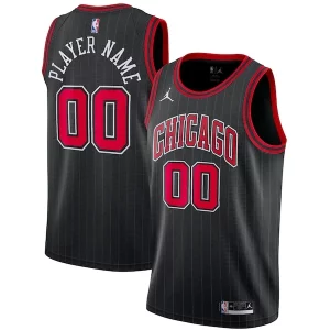 Lussuoso Chicago Bulls Jordan Brand Swingman Custom Jersey Statement Edition Black