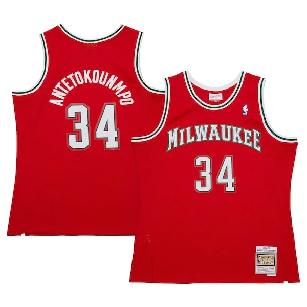 Stupendo Prestigioso Giannis Antetokounmpo Milwaukee Bucks 2014/15 Hardwood Classics Swingman Jersey Red