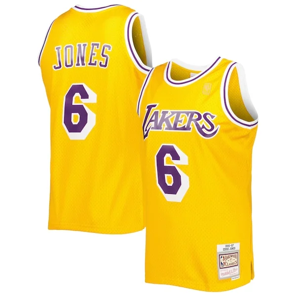Lussuoso Eddie Jones Los Angeles Lakers 1996/97 Hardwood Classics Swingman Jersey Gold