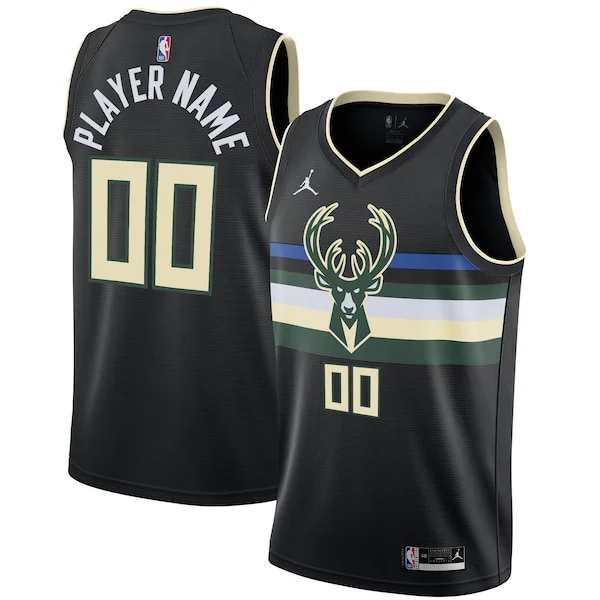 Carino Meraviglioso Stupendo Milwaukee Bucks Jordan Brand Swingman Custom Jersey Statement Edition Black