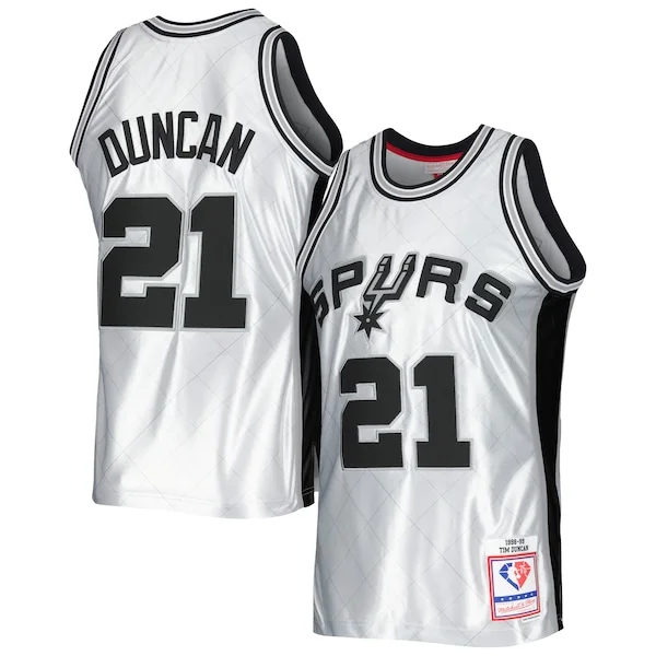 Sofisticato Tim Duncan San Antonio Spurs 1998/99 Hardwood Classics 75th Anniversary Swingman Jersey Platinum