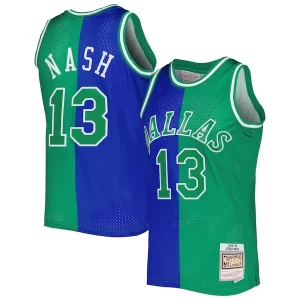 Moderno Fantastico Steve Nash Dallas Mavericks Hardwood Classics 1998/99 Split Swingman Jersey Blue/Green
