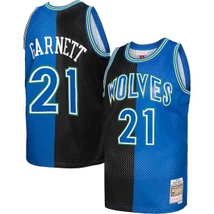 Raffinato Kevin Garnett Minnesota Timberwolves Hardwood Classics 1995/96 Split Swingman Jersey Black/Blue