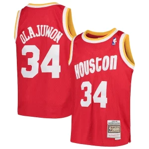 Pratico Duraturo Lussuoso Hakeem Olajuwon Houston Rockets Youth Swingman Throwback Jersey Red