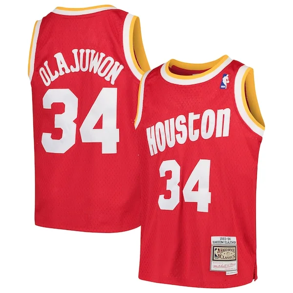 Pratico Duraturo Lussuoso Hakeem Olajuwon Houston Rockets Youth Swingman Throwback Jersey Red