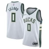 Prestigioso Damian Lillard Milwaukee Bucks Nike Unisex Fear The Deer Swingman Player Jersey Association Edition White