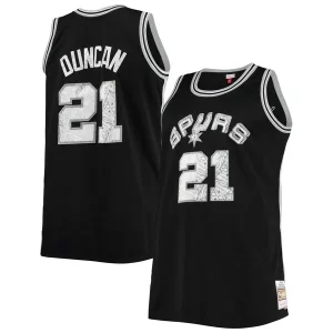 Meraviglioso Pratico Tim Duncan San Antonio Spurs Big & Tall 1998/99 NBA 75th Anniversary Diamond Swingman Jersey Black
