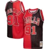 Prestigioso Raffinato Duraturo Dennis Rodman Chicago Bulls Hardwood Classics 1995/96 Split Swingman Jersey Red/Black