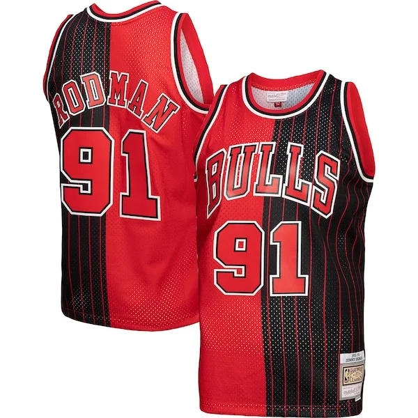 Prestigioso Raffinato Duraturo Dennis Rodman Chicago Bulls Hardwood Classics 1995/96 Split Swingman Jersey Red/Black