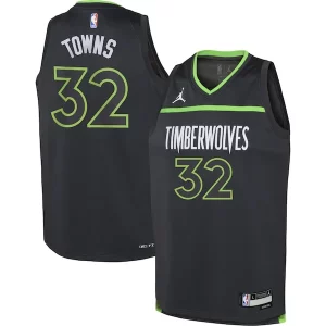 Pratico Sofisticato Karl Anthony Towns Minnesota Timberwolves Jordan Brand Youth Swingman Jersey Statement Edition Black