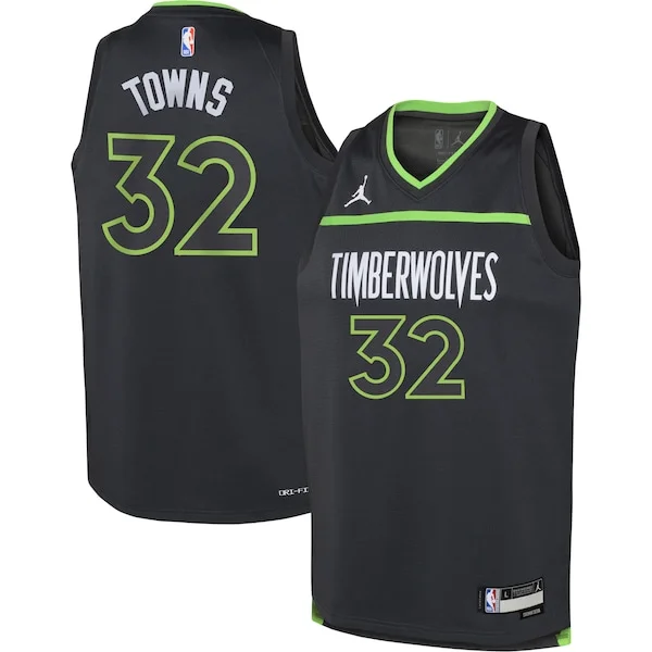 Pratico Sofisticato Karl Anthony Towns Minnesota Timberwolves Jordan Brand Youth Swingman Jersey Statement Edition Black