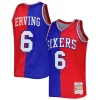 Trendy Bellissimo Julius Erving Philadelphia 76ers Hardwood Classics 1982/83 Split Swingman Jersey Royal/Red