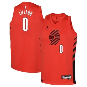 Prestigioso Magnifico Damian Lillard Portland Trail Blazers Jordan Brand Youth Swingman Jersey Statement Edition Red