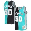 Trendy David Robinson San Antonio Spurs Hardwood Classics 1998/99 Split Swingman Jersey Black/Teal