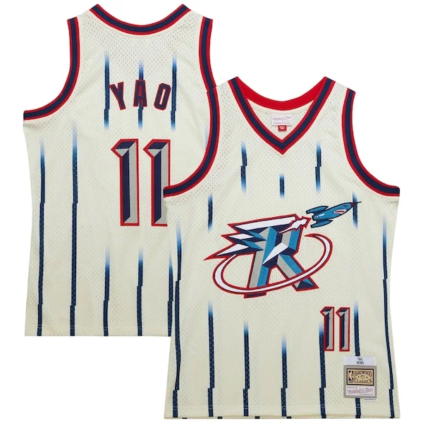 Robusto Incantevole Raffinato Yao Ming Houston Rockets Chainstitch Swingman Jersey Cream