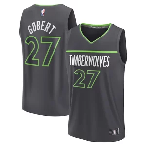 Raffinato Eccezionale Rudy Gobert Minnesota Timberwolves Fast Break Replica Player Jersey Statement Edition Black