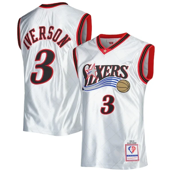 Duraturo Attraente Meraviglioso Allen Iverson Philadelphia 76ers 2000/01 Hardwood Classics 75th Anniversary Swingman Jersey Platinum