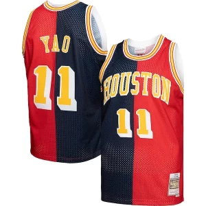 Splendido Yao Ming Houston Rockets Hardwood Classics 2004/05 Split Swingman Jersey Navy/Red